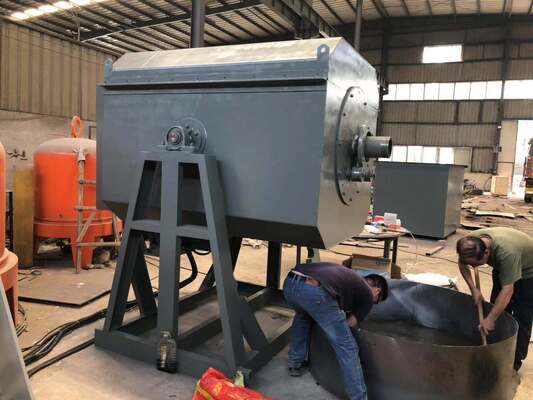Heat Treatment Furnace with Tiltable Rotary Drum and Resistance Heating for Uniform Steel Surface Hardening and Tempering