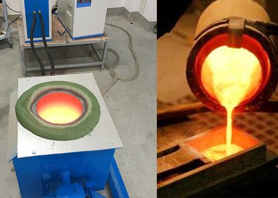 110kw Medium Frequency Induction Melting Furnace with Motor Tilting and Automatic Frequency Conversion for Steel Melting and Operation