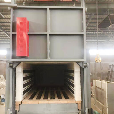 Electric Heat Treatment Furnace with Trolley Rails Two Thermocouples and Temperature Compensation Wire for Precise Heating