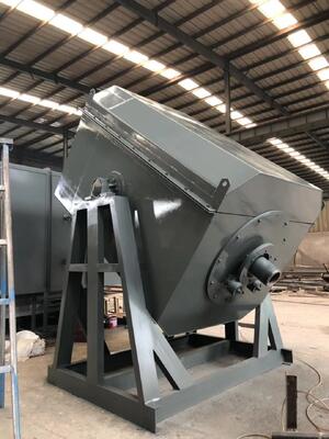 Heat Treatment Furnace with Tiltable Rotary Drum and Resistance Heating for Uniform Steel Surface Hardening and Tempering
