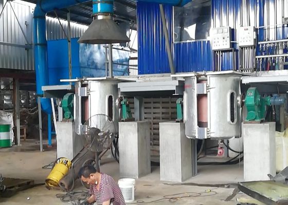 Tilting Scrap Aluminium 500kg Industrial Metal Melting Furnace