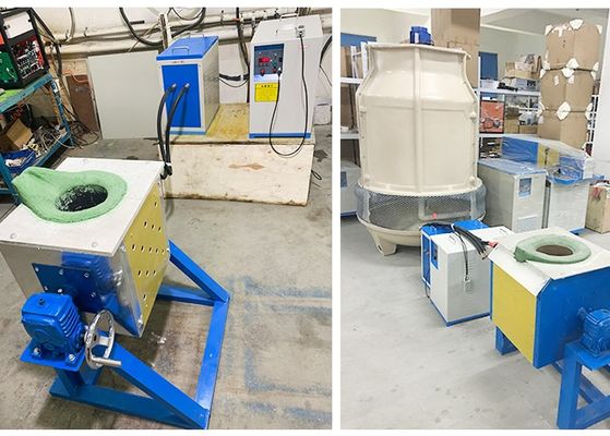 1600C Medium Frequency Induction Smelting Furnace 45KW Small Metal Smelter