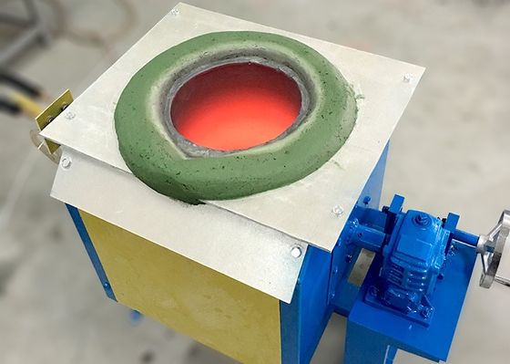 50Kg 110kw Manual Tilting Steel Induction Heater Melting Metal