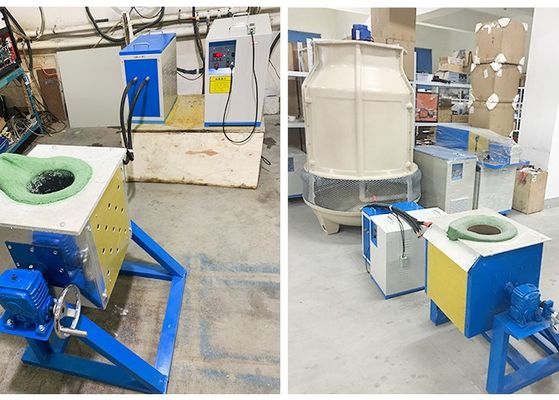 50Kg 110kw Manual Tilting Steel Induction Heater Melting Metal