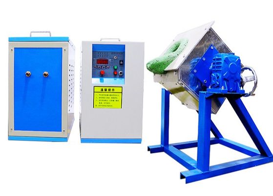 40kw Tilting Gold Induction Melting Furnace silver melting equipment